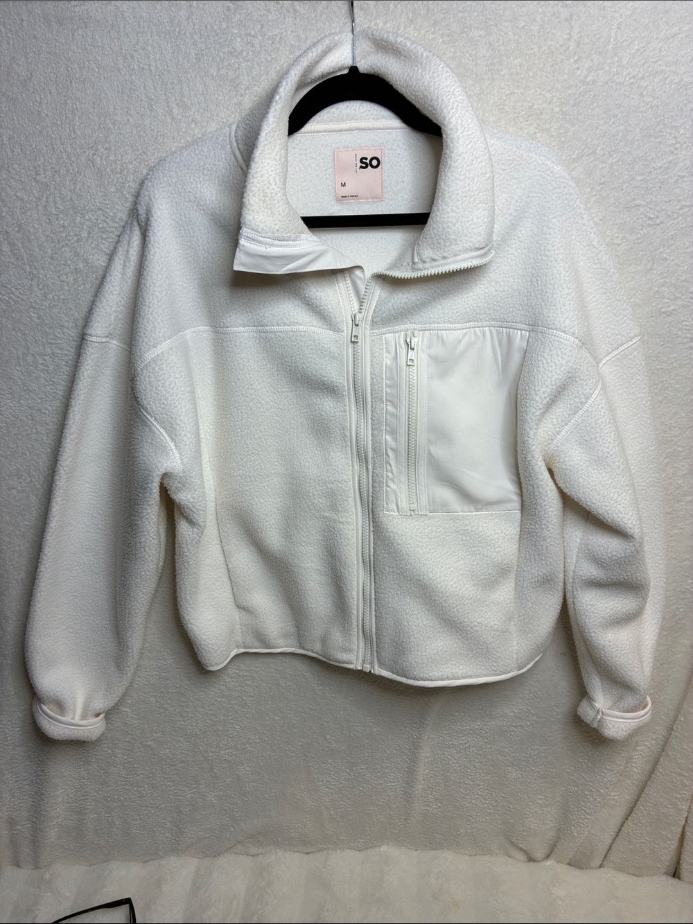 SO Cream Zip-Up Teddy Sherpa Jacket for Women